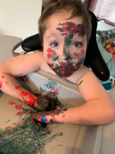 Messy play activities with paint
