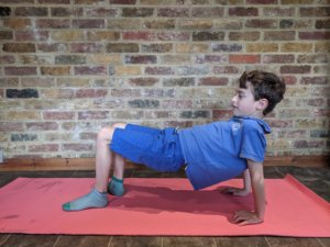 The crab position is a great activity that you can make harder or easier.