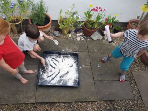 Dry messy play ideas for children with syndromes