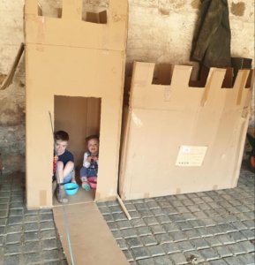 Den building for a safe space for children with sensory processing challenges