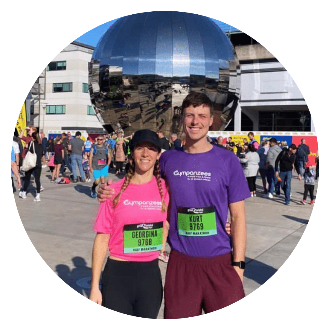 Runners doing the Bristol Half for Gympanzees