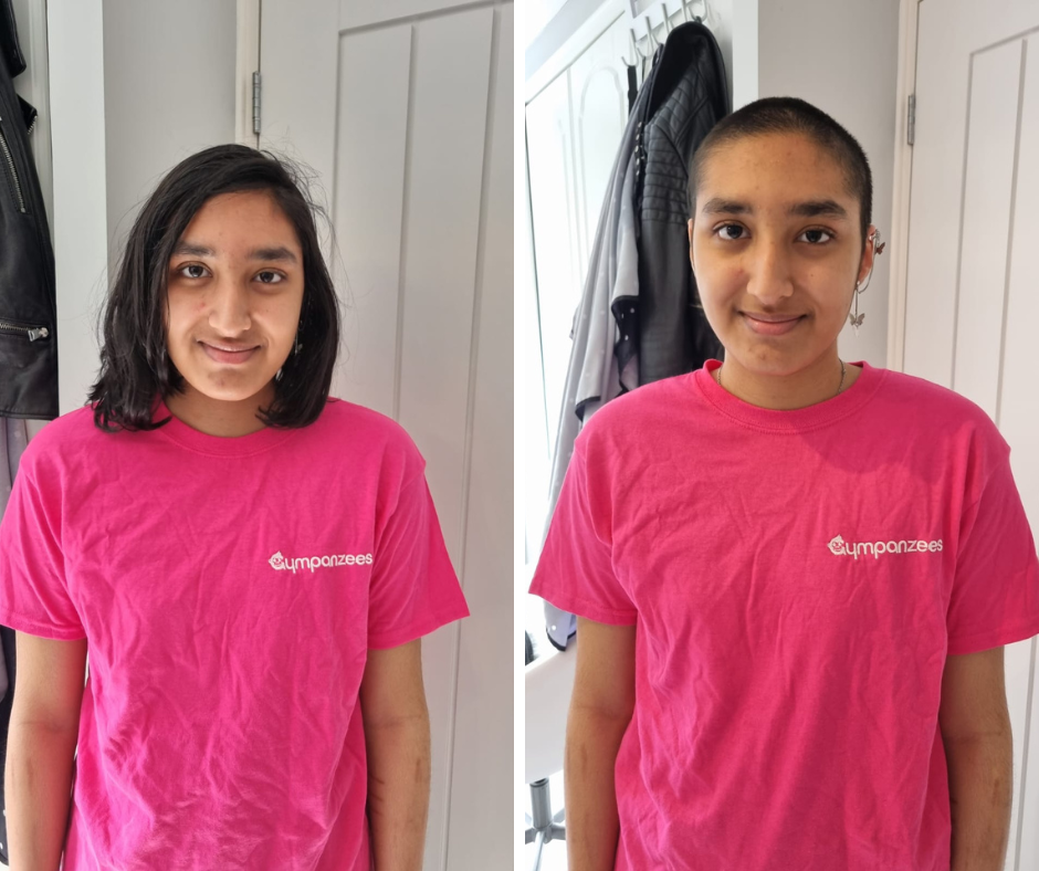 Before and after of the haircut for Gympanzees