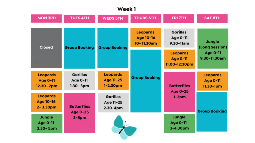 Easter Timetable Week 1